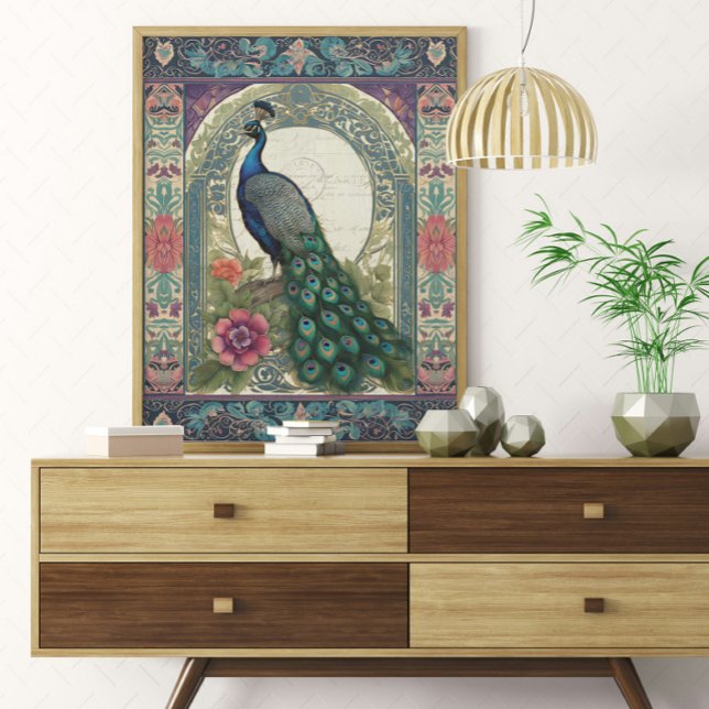 Peacock Elegante Lila florales Ephemera Geschenkpapier (Von Creator hochgeladen)