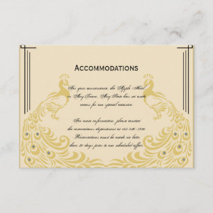 Peacock Elegante mit einem Art Deco Flair Hochzeit Begleitkarte