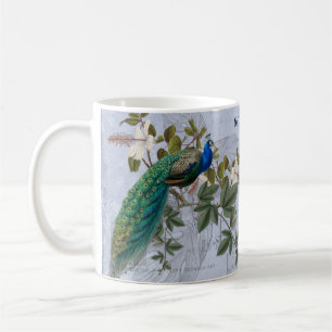 Peacock Ephemera Elegant Vintage Grafische Kunst,  Kaffeetasse