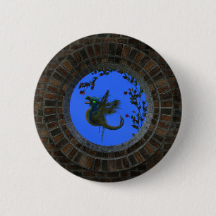 Peacock Fairy Dragon Button