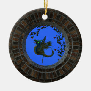 Peacock Fairy Dragon Keramik Ornament