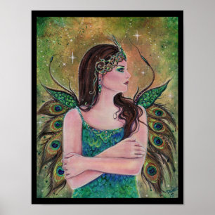 Peacock Fairy Fantasy Art Poster von Renee