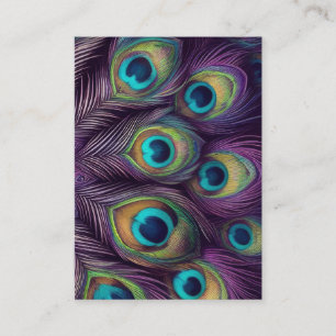 Peacock Feaather Business Card Lila Visitenkarte