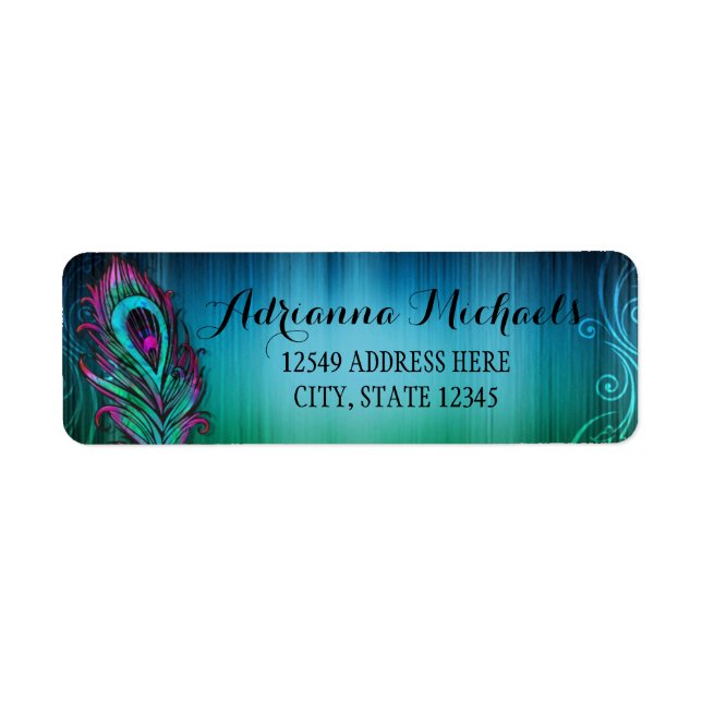 Peacock Feather Address Label (Vorne)