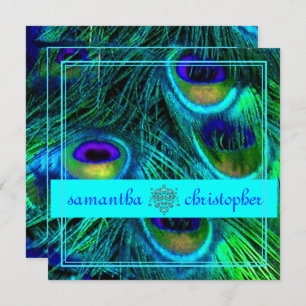 PEACOCK FEATHER/AQUA/TURQUOISE SIEHE BESCHREIBUNG EINLADUNG