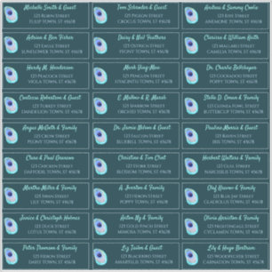 Peacock Feather Aquamarin Modern Wedding Guest Add Aufkleber