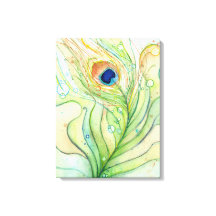 Peacock Feather Aquarellmalerei Canvas Print