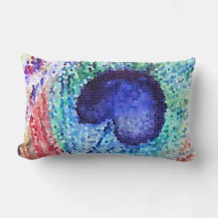 Peacock Feather Art Lumbar Cushion Lendenkissen