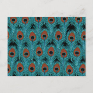 Peacock Feather Art Peacocks Kunstwerk Postkarte