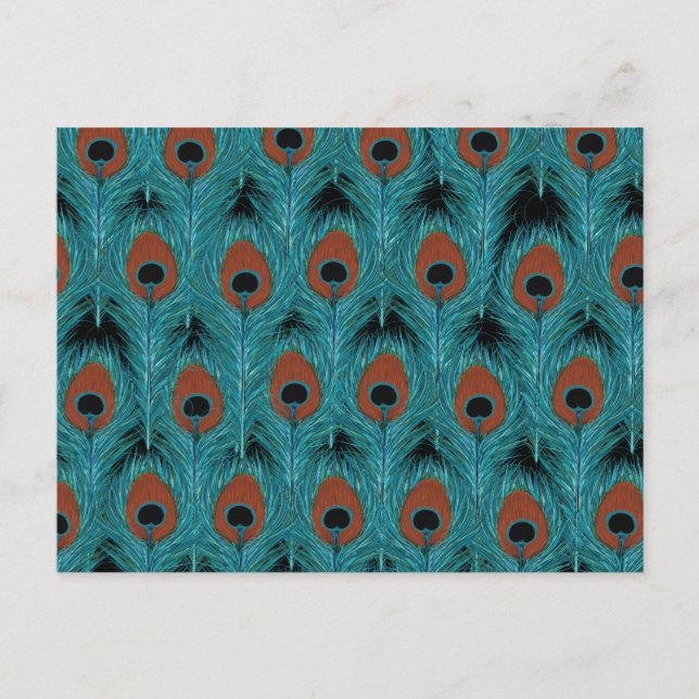 Peacock Feather Art Peacocks Kunstwerk Postkarte (Vorderseite)