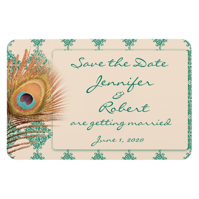 Peacock Feather auf der Aquamarinen marokkanischen Magnet (Horizontal)