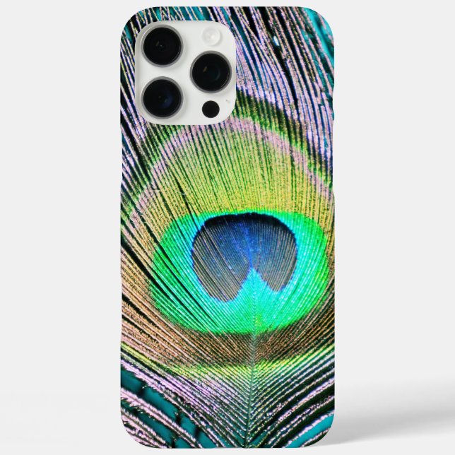 Peacock Feather auf Türkis Case-Mate iPhone Hülle (Rückseite)