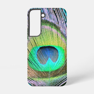 Peacock Feather auf Türkis Samsung Galaxy Hülle