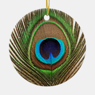Peacock Feather Bird Nature Beautiful Colorful Keramik Ornament