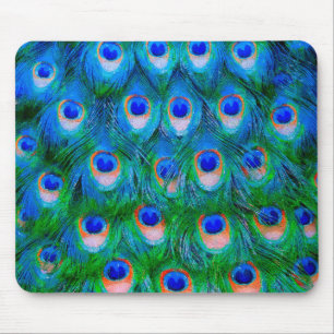 Peacock Feather Blue Mousepad