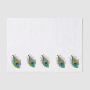 Peacock feather bordered tissue paper seidenpapier