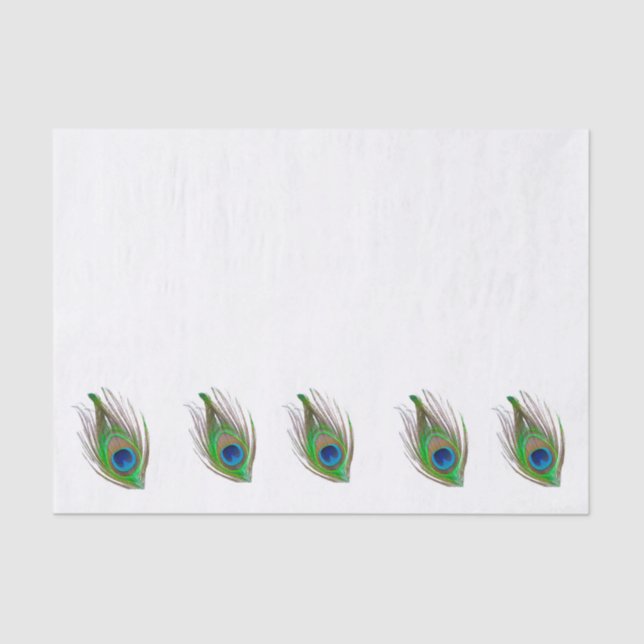 Peacock feather bordered tissue paper seidenpapier (Vorderseite)