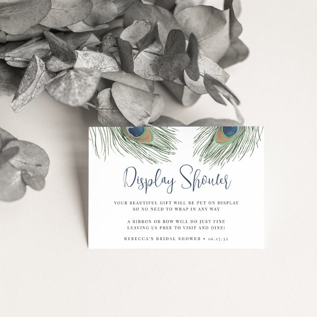 Peacock Feather Brautparty - Geschenkanzeige Begleitkarte (Von Creator hochgeladen)