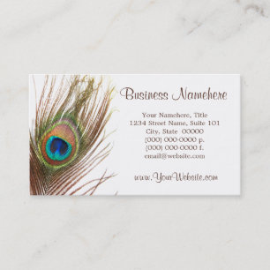 Peacock Feather Business Cards Visitenkarte