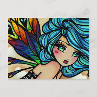 Peacock Feather Cloud Fairy Fantasy Postcard Postkarte