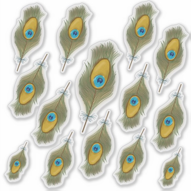 Peacock Feather Decal Aufkleber (Vorderseite)