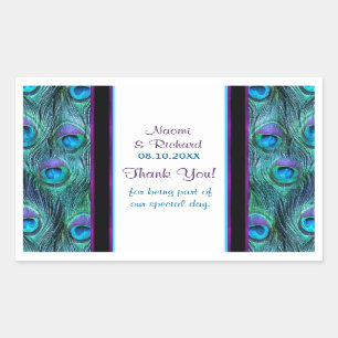 Peacock Feather Drama - Danke Siegel - Anpassen Rechteckiger Aufkleber