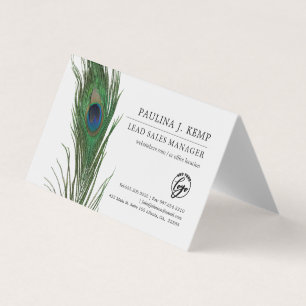 Peacock Feather   Elegante Theme Business Card Visitenkarten