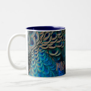 Peacock Feather Eye Plumes Cluster Zweifarbige Tasse