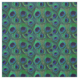 Peacock Feather Fabric - Green Aquamarin Blue Navy Stoff