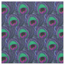 Peacock Feather Fabric Green Aquamarin Lila Pink B