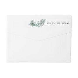 Peacock Feather Frohe Weihnachts Wraparound Labels