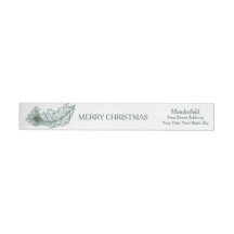 Peacock Feather Frohe Weihnachts Wraparound Labels