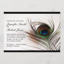 Peacock Feather Glamour Hochzeit Einladung