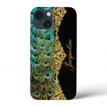 Peacock Feather Gold Glitzer Vintager Skriptname