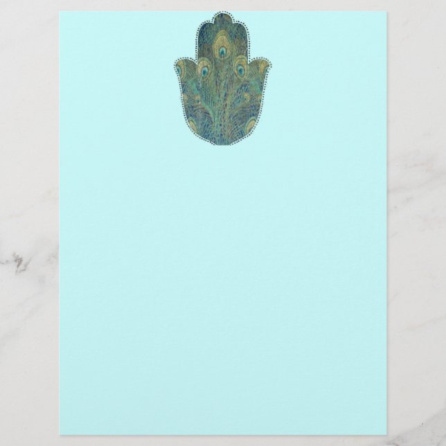 Peacock Feather Hamsa (Vorderseite)