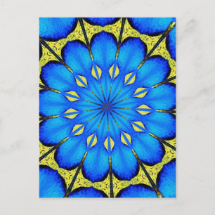 Peacock Feather Kaleidoscope 4 Postkarte