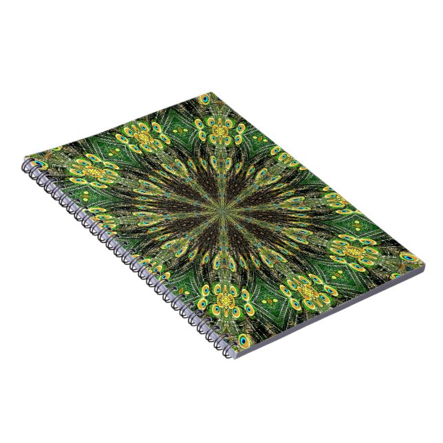 Peacock Feather Kaleidoskop 2 Notizblock (Rechte Seite)