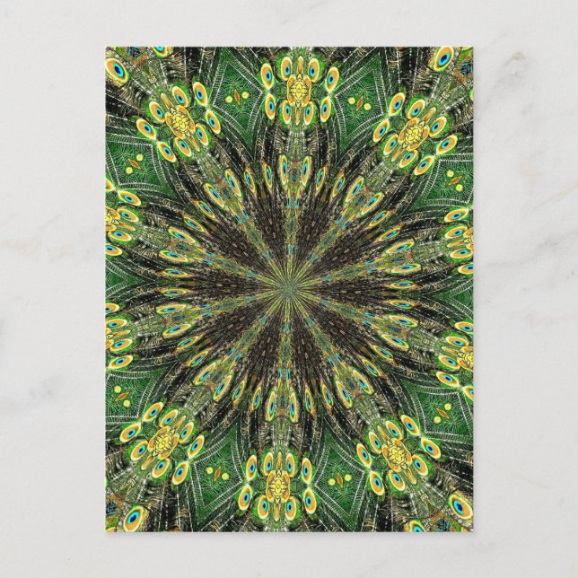 Peacock Feather Kaleidoskop 2 Postkarte (Vorderseite)