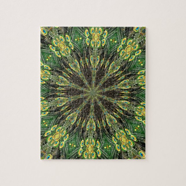 Peacock Feather Kaleidoskop 2 Puzzle (Vertikal)