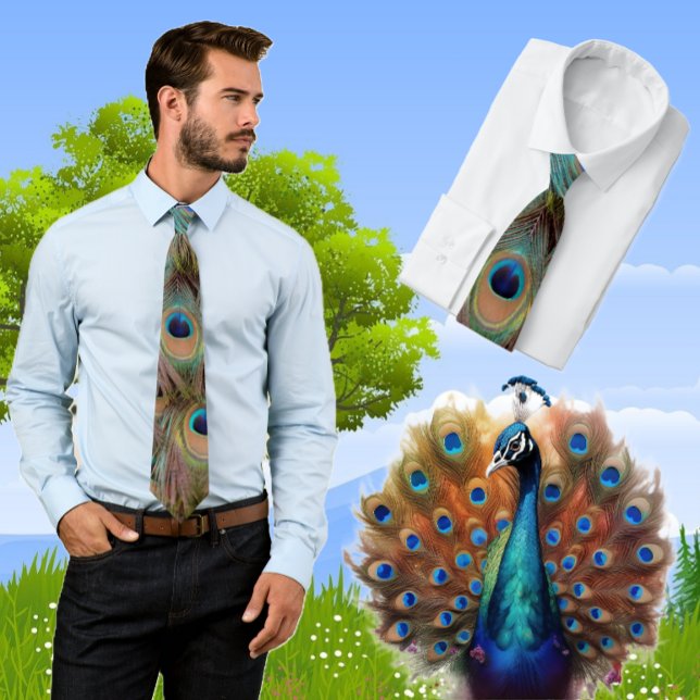 Peacock Feather-Krawatte Krawatte (Von Creator hochgeladen)