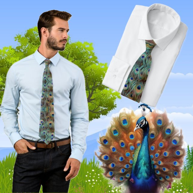Peacock Feather-Krawatte Krawatte (Von Creator hochgeladen)