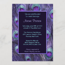 Peacock Feather Lila Drama - Brautparty Einladung