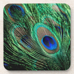 Peacock Feather Lucky Getränkeuntersetzer