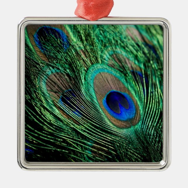 Peacock Feather Lucky Ornament Aus Metall (Vorne)