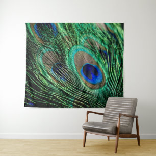 Peacock Feather Lucky Wandteppich