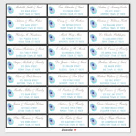 Peacock Feather Modern Wedding Guest Address Aufkleber