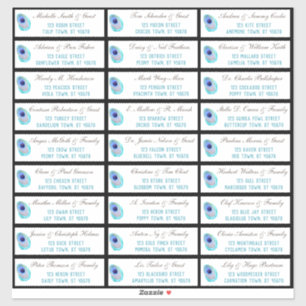 Peacock Feather Modern Wedding Guest Address Aufkleber