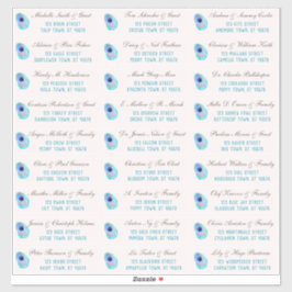 Peacock Feather Modern Wedding Guest Address Stick Aufkleber