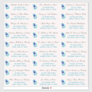 Peacock Feather Modern Wedding Guest Address Stick Aufkleber