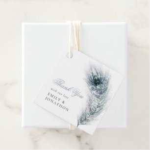 Peacock Feather Names Dankeschön Message Wedding Geschenkanhänger